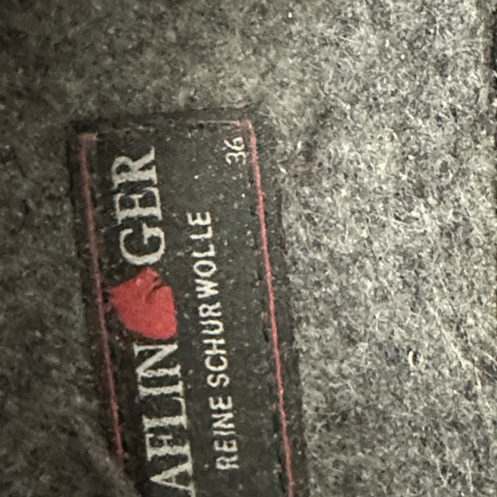 Haflinger Wool Slippers with Red and Gray Accents